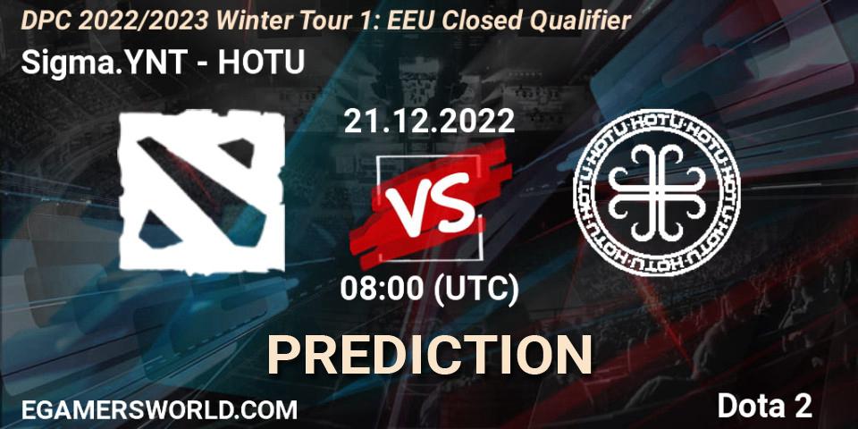 Sigma.YNT vs HOTU: Betting TIp, Match Prediction. 21.12.2022 at 08:01. Dota 2, DPC 2022/2023 Winter Tour 1: EEU Closed Qualifier