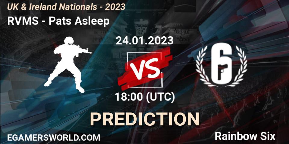 RVMS vs Pats Asleep: Betting TIp, Match Prediction. 24.01.2023 at 18:00. Rainbow Six, UK & Ireland Nationals - 2023