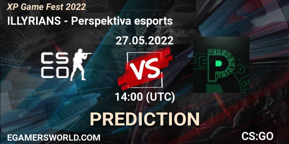 ILLYRIANS vs Perspektiva: Betting TIp, Match Prediction. 27.05.2022 at 14:30. Counter-Strike (CS2), XP Game Fest 2022