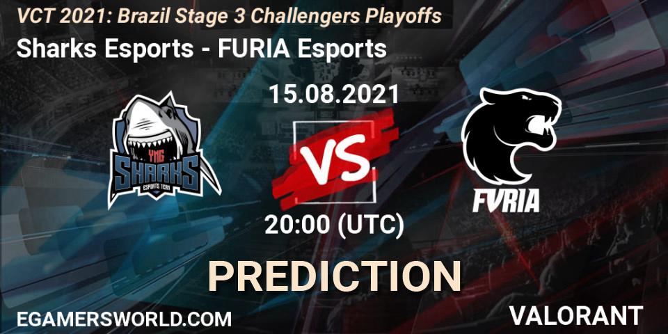 Sharks Esports vs FURIA Esports: Betting TIp, Match Prediction. 15.08.2021 at 20:00. VALORANT, VCT 2021: Brazil Stage 3 Challengers Playoffs