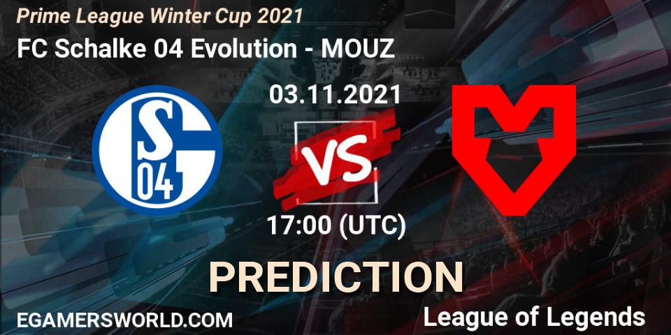 FC Schalke 04 Evolution vs MOUZ: Betting TIp, Match Prediction. 03.11.21. LoL, Prime League Winter Cup 2021