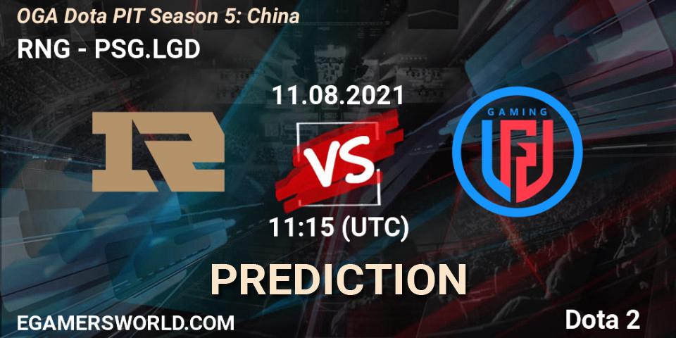RNG vs PSG.LGD: Betting TIp, Match Prediction. 11.08.21. Dota 2, OGA Dota PIT Season 5: China