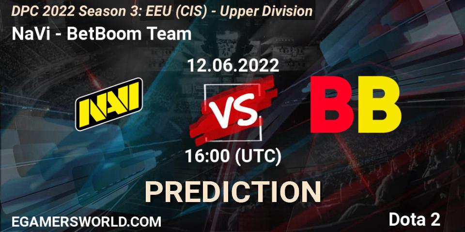 NaVi vs BetBoom Team: Betting TIp, Match Prediction. 12.06.2022 at 17:25. Dota 2, DPC EEU (CIS) 2021/2022 Tour 3: Division I