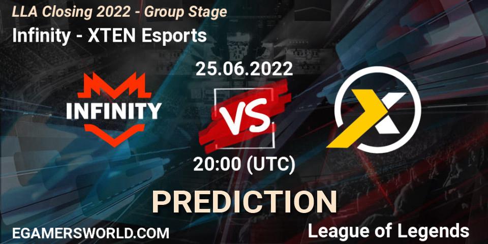 Infinity vs XTEN Esports: Betting TIp, Match Prediction. 25.06.22. LoL, LLA Closing 2022 - Group Stage