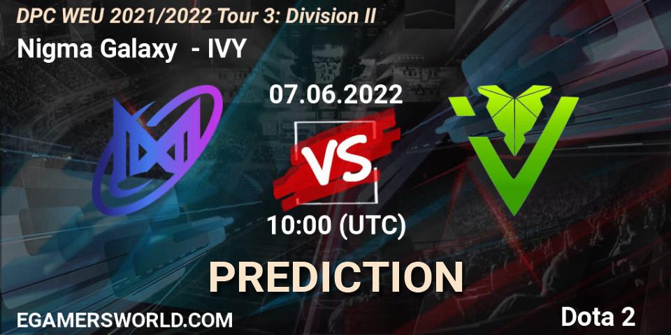 Nigma Galaxy vs IVY: Betting TIp, Match Prediction. 07.06.22. Dota 2, DPC WEU 2021/2022 Tour 3: Division II