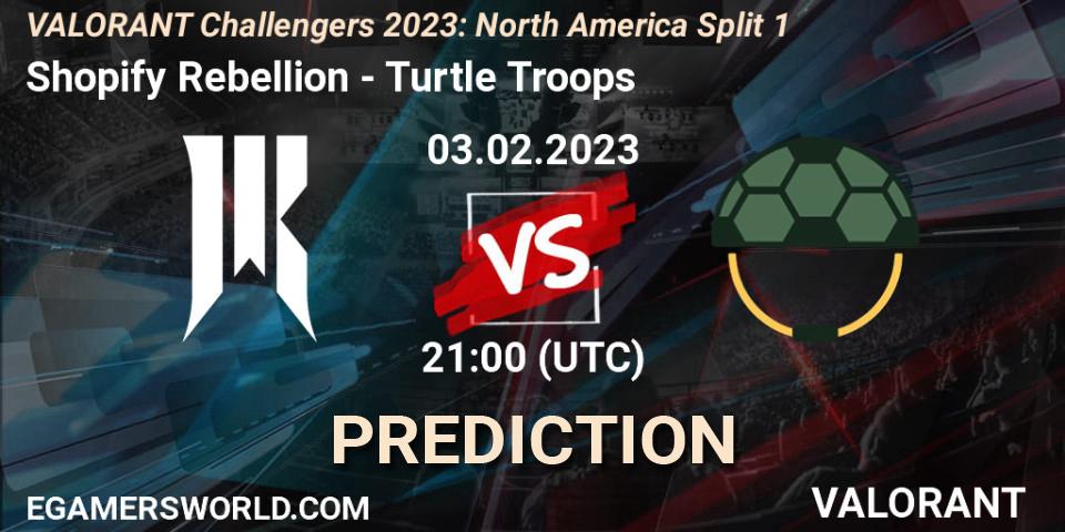 Shopify Rebellion vs Turtle Troop: Betting TIp, Match Prediction. 03.02.23. VALORANT, VALORANT Challengers 2023: North America Split 1
