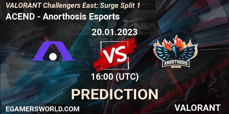 ACEND vs Anorthosis Esports: Betting TIp, Match Prediction. 20.01.23. VALORANT, VALORANT Challengers 2023 East: Surge Split 1