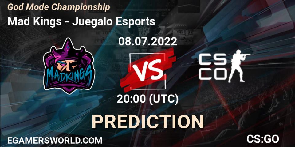 Mad Kings vs Juegalo Esports: Betting TIp, Match Prediction. 08.07.2022 at 20:00. Counter-Strike (CS2), God Mode Championship
