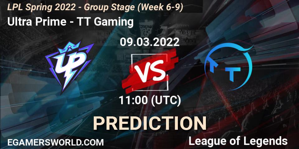 Ultra Prime vs TT Gaming: Betting TIp, Match Prediction. 09.03.2022 at 09:00. LoL, LPL Spring 2022 - Group Stage (Week 6-9)