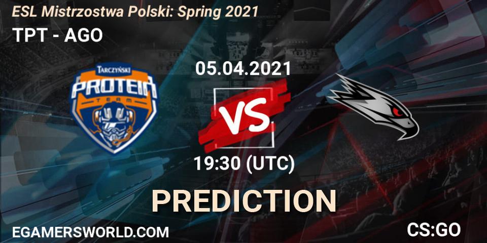TPT vs AGO: Betting TIp, Match Prediction. 05.04.2021 at 17:30. Counter-Strike (CS2), ESL Mistrzostwa Polski: Spring 2021