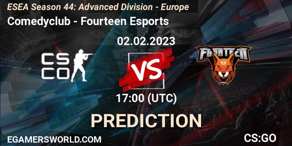 Comedyclub vs Fourteen Esports: Betting TIp, Match Prediction. 02.02.23. CS2 (CS:GO), ESEA Season 44: Advanced Division - Europe