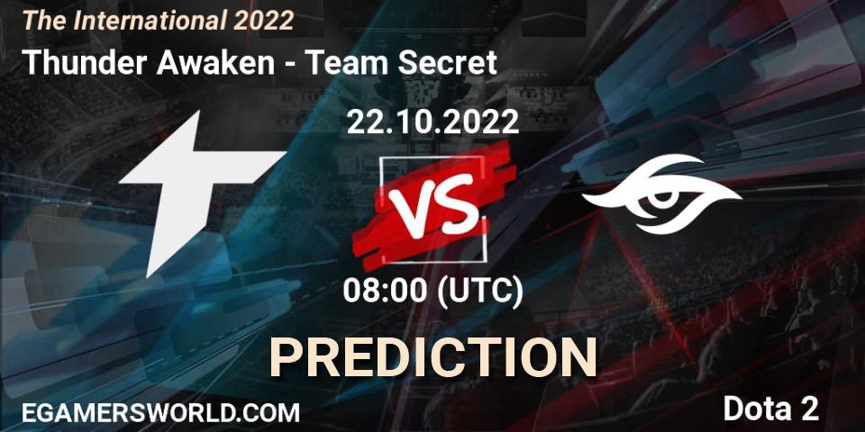 Thunder Awaken vs Team Secret: Betting TIp, Match Prediction. 22.10.2022 at 09:30. Dota 2, The International 2022