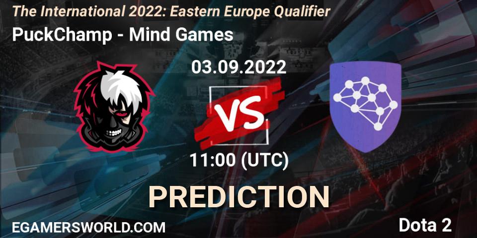 PuckChamp vs Mind Games: Betting TIp, Match Prediction. 03.09.2022 at 10:39. Dota 2, The International 2022: Eastern Europe Qualifier