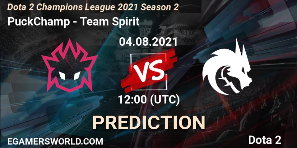 PuckChamp vs Team Spirit: Betting TIp, Match Prediction. 04.08.2021 at 12:29. Dota 2, Dota 2 Champions League 2021 Season 2