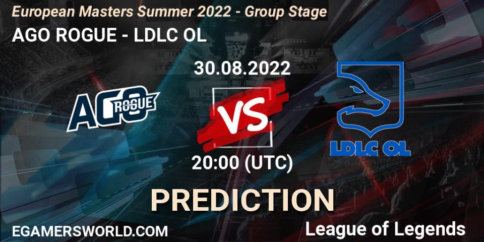 AGO ROGUE vs LDLC OL: Betting TIp, Match Prediction. 30.08.2022 at 20:00. LoL, European Masters Summer 2022 - Group Stage