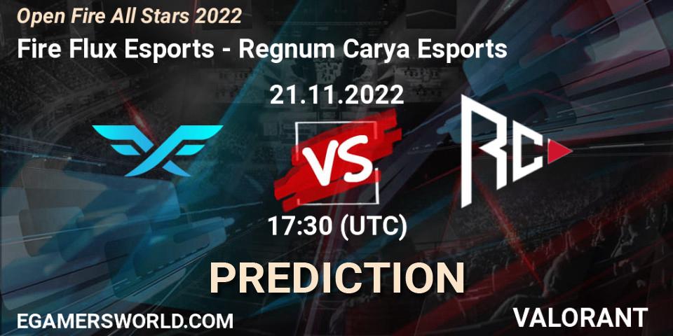Fire Flux Esports vs Regnum Carya Esports: Betting TIp, Match Prediction. 21.11.2022 at 17:30. VALORANT, Open Fire All Stars 2022