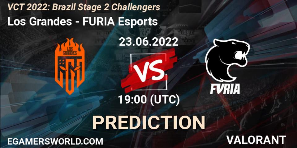 Los Grandes vs FURIA Esports: Betting TIp, Match Prediction. 23.06.2022 at 19:10. VALORANT, VCT 2022: Brazil Stage 2 Challengers