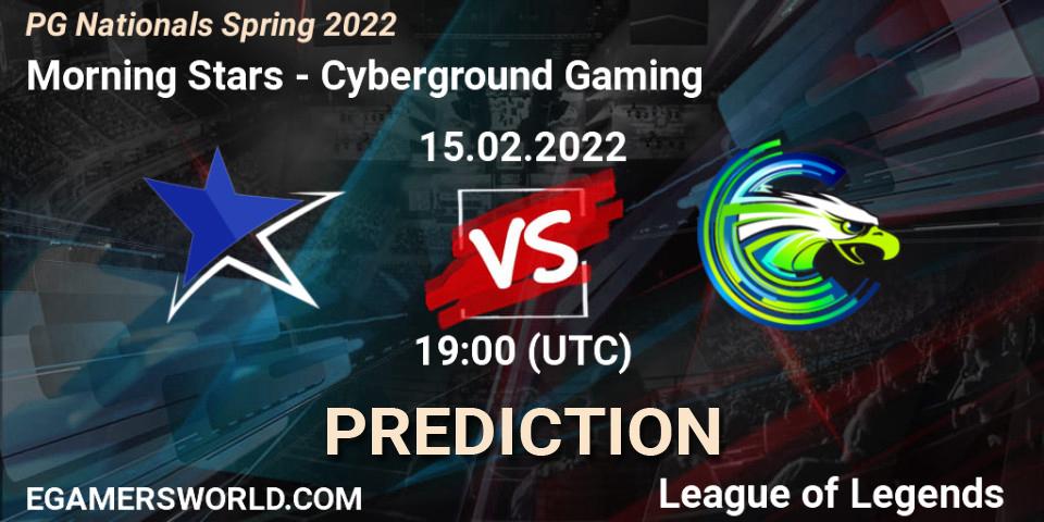 Morning Stars vs Cyberground Gaming: Betting TIp, Match Prediction. 15.02.2022 at 19:00. LoL, PG Nationals Spring 2022