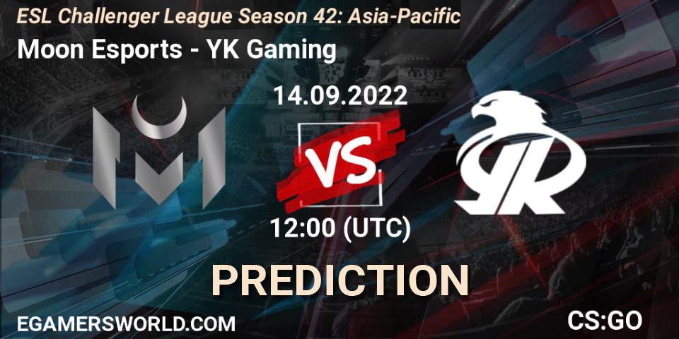 Moon Esports vs YK Gaming: Betting TIp, Match Prediction. 14.09.22. CS2 (CS:GO), ESL Challenger League Season 42: Asia-Pacific