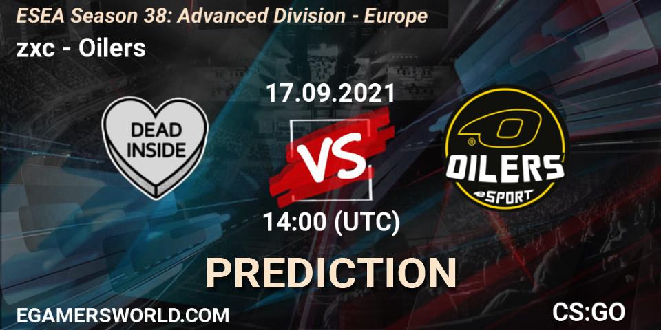zxc vs Oilers: Betting TIp, Match Prediction. 17.09.2021 at 14:00. Counter-Strike (CS2), ESEA Season 38: Advanced Division - Europe