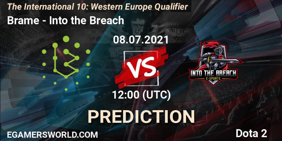 Brame vs Into the Breach: Betting TIp, Match Prediction. 08.07.2021 at 12:34. Dota 2, The International 10: Western Europe Qualifier