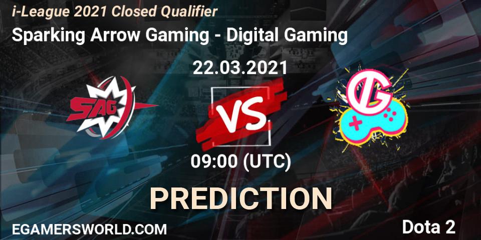 Sparking Arrow Gaming vs Digital Gaming: Betting TIp, Match Prediction. 22.03.2021 at 09:11. Dota 2, i-League 2021 Closed Qualifier