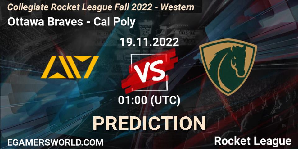 Ottawa Braves vs Cal Poly: Betting TIp, Match Prediction. 19.11.2022 at 02:00. Rocket League, Collegiate Rocket League Fall 2022 - Western