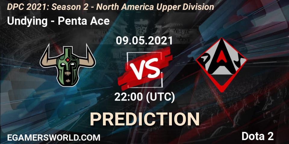 Undying vs Penta Ace: Betting TIp, Match Prediction. 09.05.2021 at 22:03. Dota 2, DPC 2021: Season 2 - North America Upper Division 
