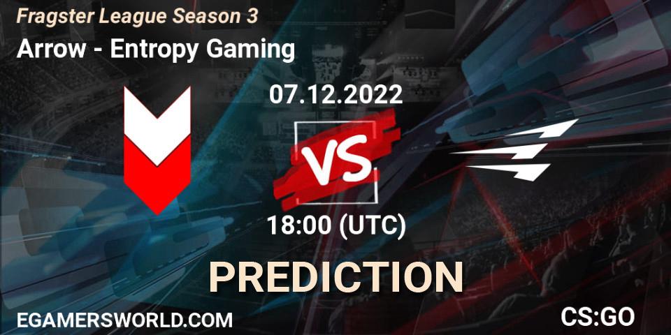 Arrow vs Entropy Gaming: Betting TIp, Match Prediction. 07.12.22. CS2 (CS:GO), Fragster League Season 3