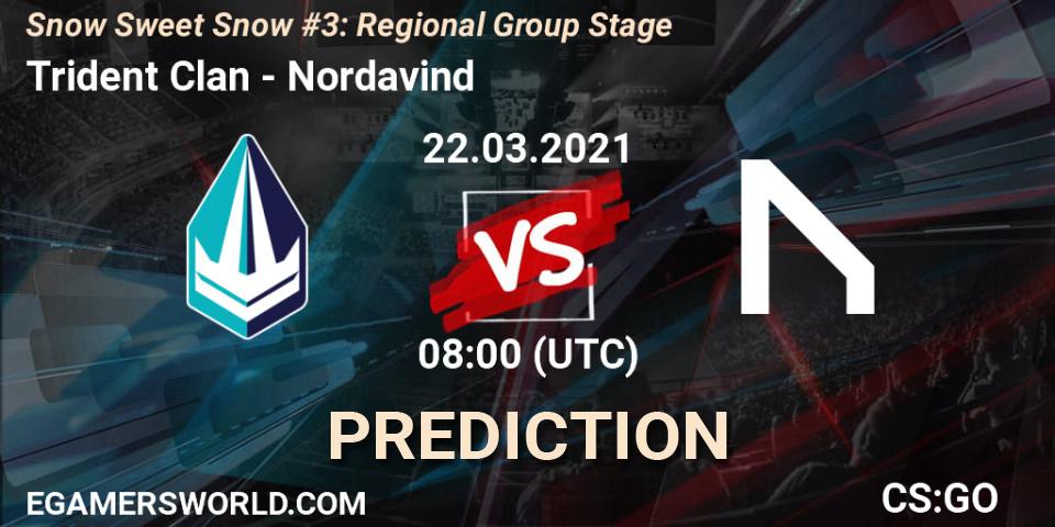 Trident Clan vs Nordavind: Betting TIp, Match Prediction. 22.03.2021 at 08:00. Counter-Strike (CS2), Snow Sweet Snow #3: Regional Group Stage