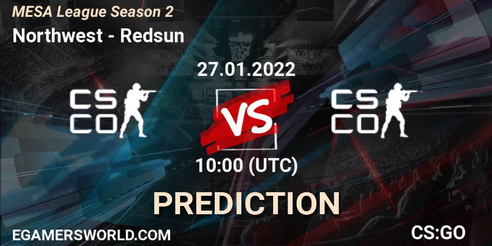 Northwest vs Redsun: Betting TIp, Match Prediction. 27.01.2022 at 10:00. Counter-Strike (CS2), MESA League Season 2