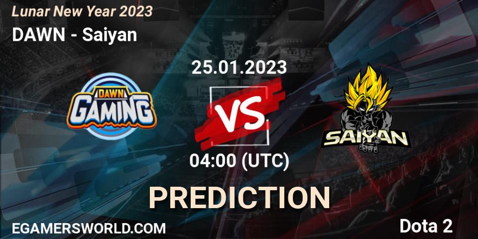 DAWN vs Saiyan: Betting TIp, Match Prediction. 25.01.23. Dota 2, Lunar New Year 2023