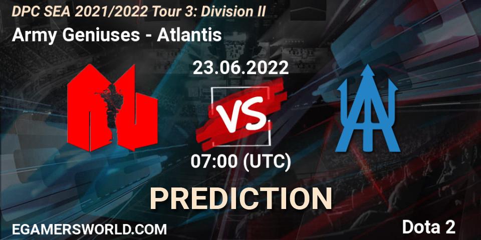 Army Geniuses vs Atlantis: Betting TIp, Match Prediction. 23.06.22. Dota 2, DPC SEA 2021/2022 Tour 3: Division II