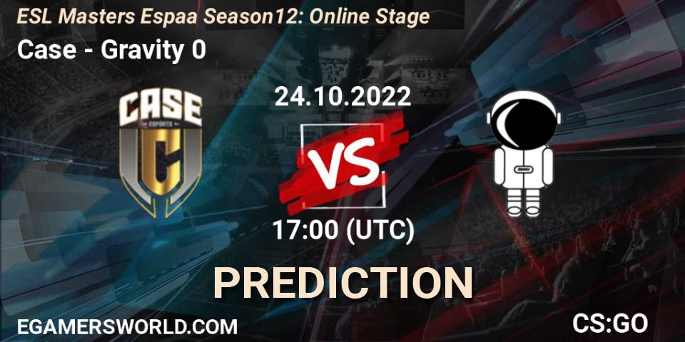 Case vs Gravity 0: Betting TIp, Match Prediction. 24.10.2022 at 17:00. Counter-Strike (CS2), ESL Masters España Season 12: Online Stage