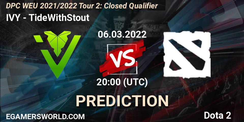 IVY vs TideWithStout: Betting TIp, Match Prediction. 06.03.2022 at 20:00. Dota 2, DPC WEU 2021/2022 Tour 2: Closed Qualifier