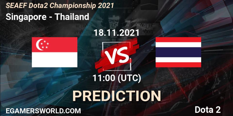 Team Singapore vs Thailand: Betting TIp, Match Prediction. 18.11.2021 at 11:12. Dota 2, SEAEF Dota2 Championship 2021