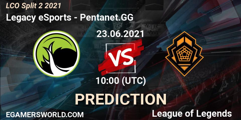Legacy eSports vs Pentanet.GG: Betting TIp, Match Prediction. 23.06.21. LoL, LCO Split 2 2021