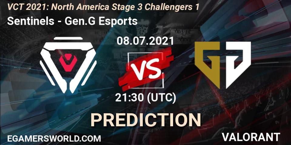 Sentinels vs Gen.G Esports: Betting TIp, Match Prediction. 08.07.2021 at 23:45. VALORANT, VCT 2021: North America Stage 3 Challengers 1