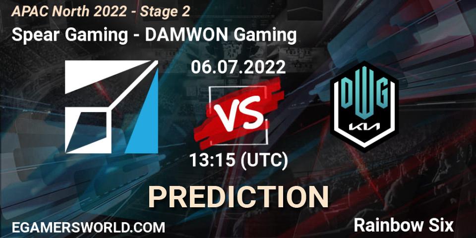 Spear Gaming vs DAMWON Gaming: Betting TIp, Match Prediction. 06.07.2022 at 13:15. Rainbow Six, APAC North 2022 - Stage 2