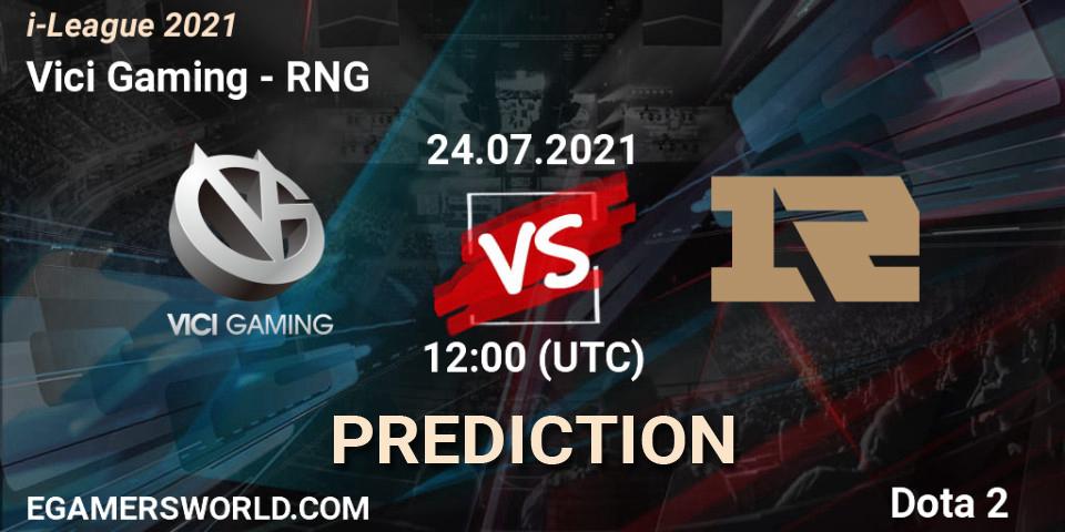 Vici Gaming vs RNG: Betting TIp, Match Prediction. 24.07.21. Dota 2, i-League 2021 Season 1