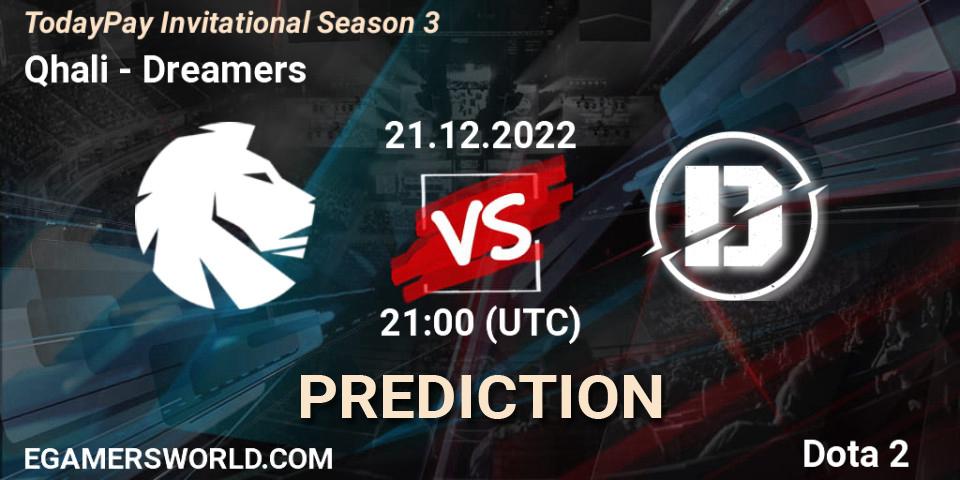 Qhali vs Dreamers: Betting TIp, Match Prediction. 21.12.22. Dota 2, TodayPay Invitational Season 3
