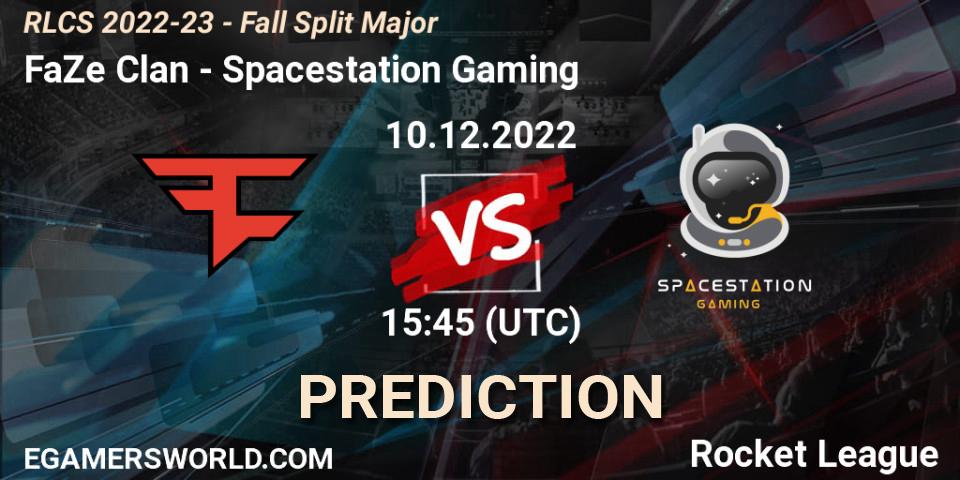FaZe Clan vs Spacestation Gaming: Betting TIp, Match Prediction. 10.12.2022 at 15:45. Rocket League, RLCS 2022-23 - Fall Split Major