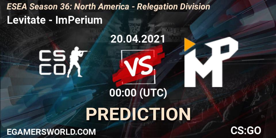Levitate vs ImPerium: Betting TIp, Match Prediction. 20.04.21. CS2 (CS:GO), ESEA Season 36: North America - Relegation Division