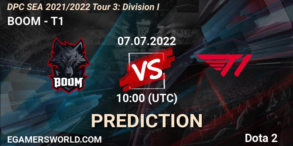 BOOM vs T1: Betting TIp, Match Prediction. 07.07.2022 at 10:57. Dota 2, DPC SEA 2021/2022 Tour 3: Division I