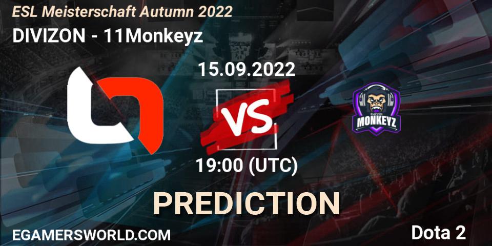 DIVIZON vs 11Monkeyz: Betting TIp, Match Prediction. 15.09.22. Dota 2, ESL Meisterschaft Autumn 2022