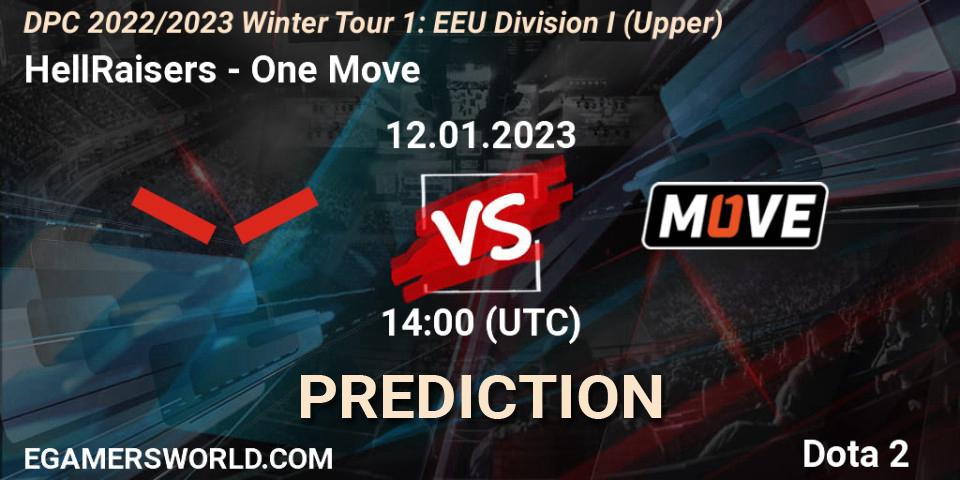 HellRaisers vs One Move: Betting TIp, Match Prediction. 12.01.23. Dota 2, DPC 2022/2023 Winter Tour 1: EEU Division I (Upper)
