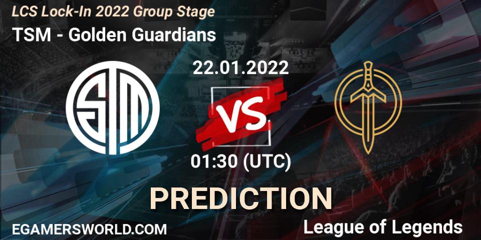 TSM vs Golden Guardians: Betting TIp, Match Prediction. 22.01.22. LoL, LCS Lock-In 2022 Group Stage