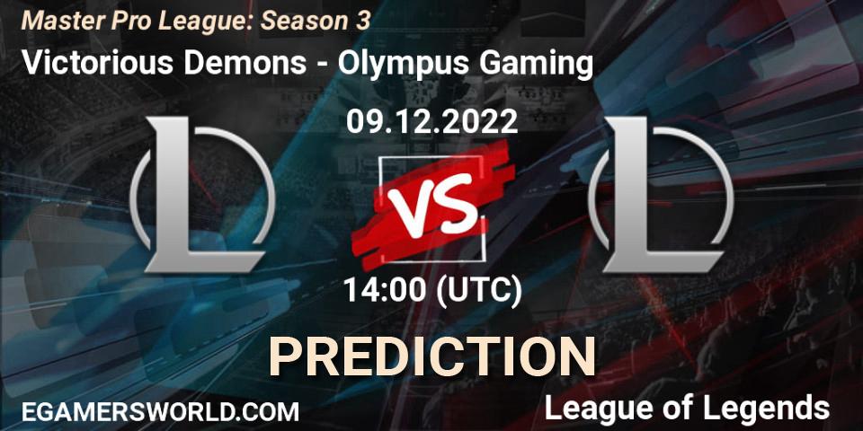 Victorious Demons vs Olympus Gaming: Betting TIp, Match Prediction. 18.12.22. LoL, Master Pro League: Season 3