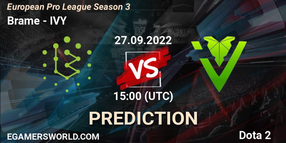Monaspa vs IVY: Betting TIp, Match Prediction. 27.09.22. Dota 2, European Pro League Season 3 