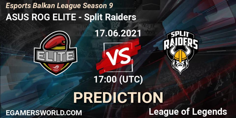 ASUS ROG ELITE vs Split Raiders: Betting TIp, Match Prediction. 17.06.21. LoL, Esports Balkan League Season 9